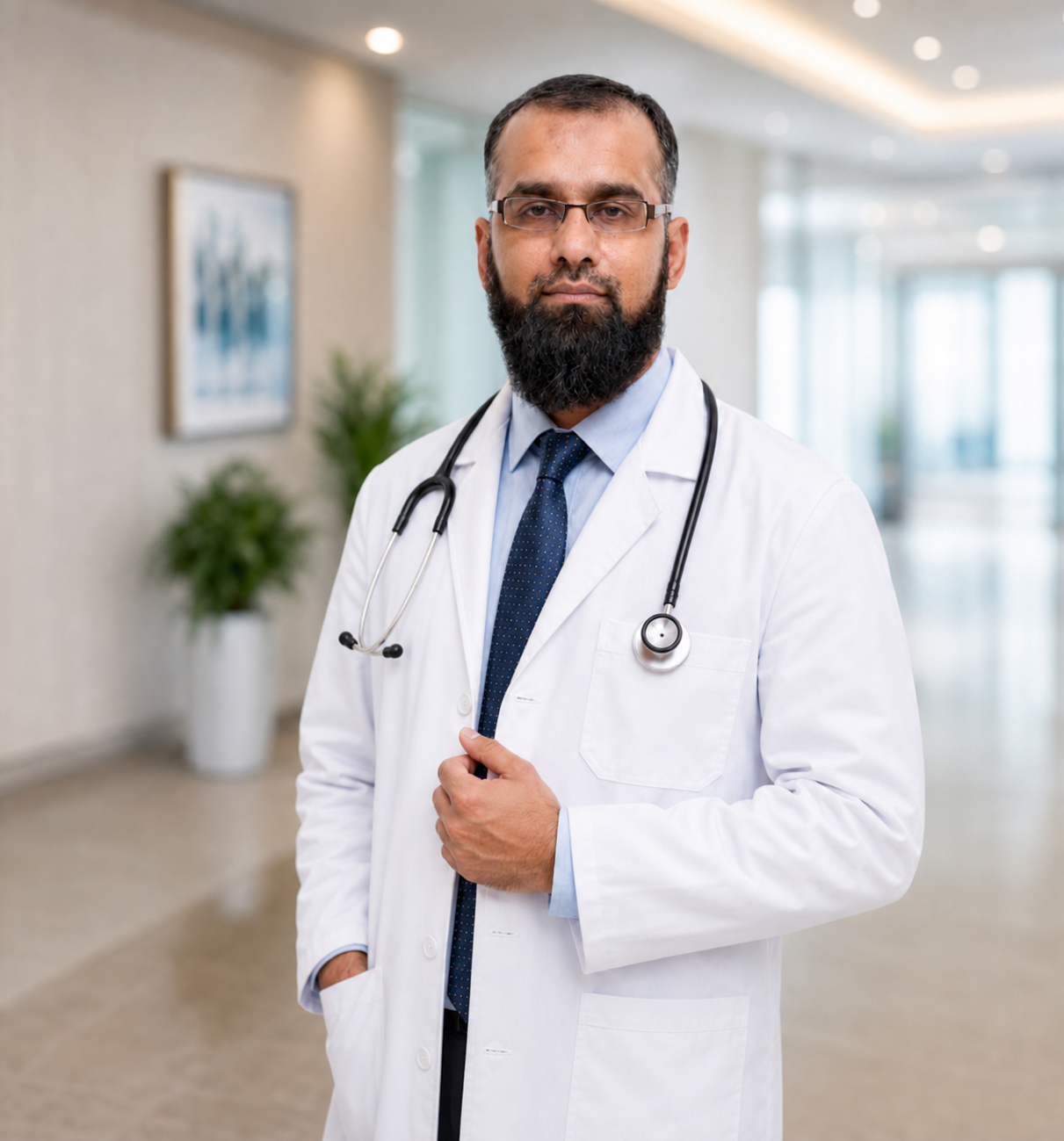Dr. Farhan Mustafa in a clinical setting